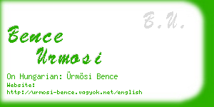 bence urmosi business card